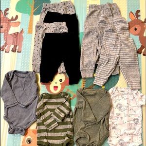 3-6 mo baby boy pants and onesies